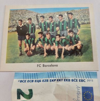 VANHA Heinerle Keräilykuva Jalkapallo FC Barcelona 1950-l