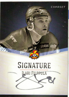 2012-13 Cardset ILARI FILPPULA Jokerit Signature nimmari