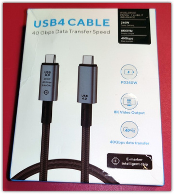 Uusi laadukas USB C 240W / 40Gpbs USB4 kaapeli /0,5m  #29629