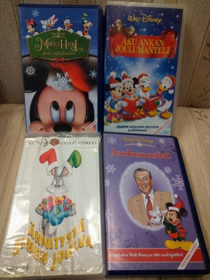 Joulu Walt Disney VHS-videokasetit 3kpl + WB 1kpl