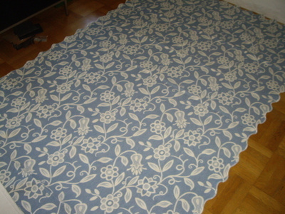 Upea  PÄIVÄPEITTO vaaleansininen  / valkoinen 252x153
