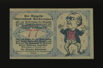 Itävalta Notgeld 77 Niedernhartin valuutta, Niederhart