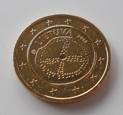 Liettua 2 € 2016 Baltian kulttuuri kullattu