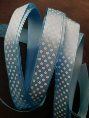 Vaaleansininen polka dot nauhaa 4.5-5 metriä