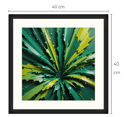 Uusi abstrakti Art Print paspis & kehys 40 cm x 40 cm