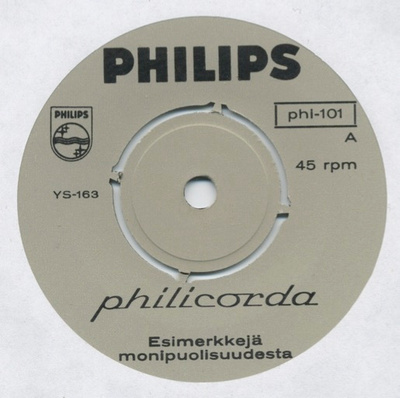 PHILICORDA sähköurut - 7" mainoslevy – Suomi 1966? - ei KK