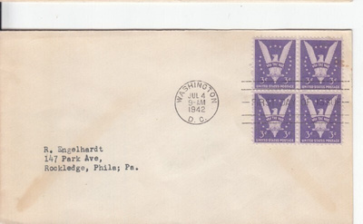 USA FDC 1942  nelilöllä