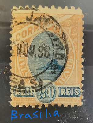 Brasilia 1898 20 reis postimerkki