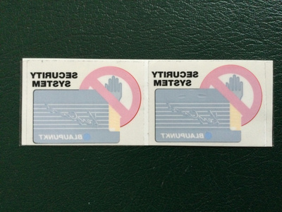 Blaupunkt KeyCard Security ikkunatarrat