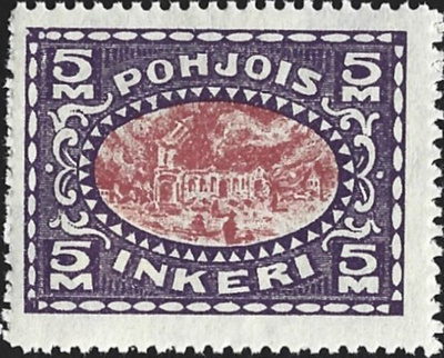 1920 Pohjois-Inkeri 5 mk ** LaPe P-I 13 postituore