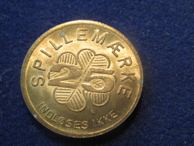 Spillemärke25. Pelikonepoletti- Arcade token. Tanska-Denmark