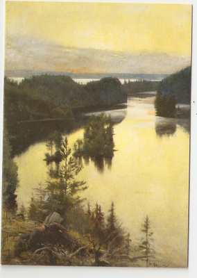 Albert Edelfelt : Kaukolan harju auringonlaskun aikaan
