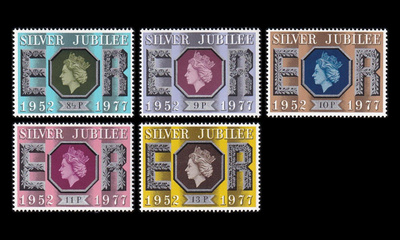 Iso-Britannia 739-43 ** Elisabeth 25v valtaistuimella (1977)