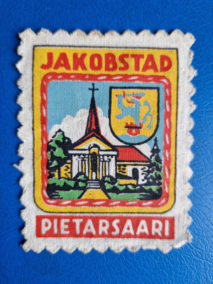 Jacobstad Pietarsaari vintage kangasmerkki