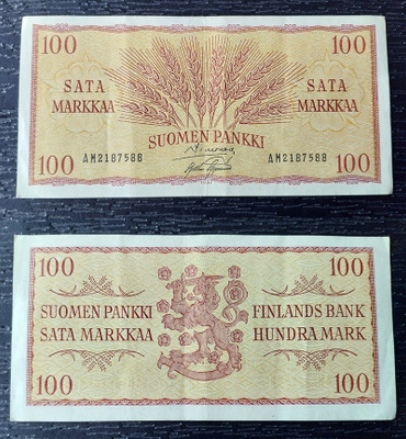100 markkaa 100 mk 1957