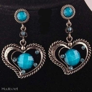+ 370 .. Tiibetin Hopea Crystal Kauniit .. Korvakorut