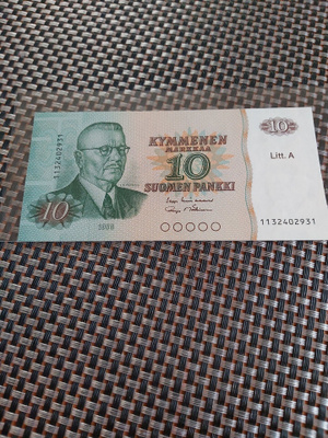 Pakka sileä 10mk seteli Litt A 1980