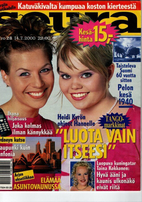 Seura n:o 28 2000 Heidi & Hannele. Taina. Sydney. Turkka Mal