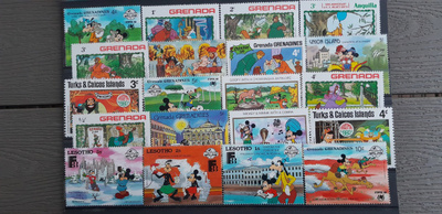 Walt Disney Postimerkkejä ** 20 kpl