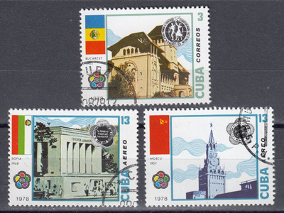 Kuuba 1978 Mi 2321, 2323 ja 2326 World Youth Festival