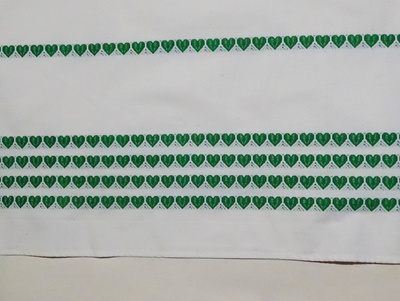 Retroverho  - 190 cm x 43 cm vihreä sydänkuosi