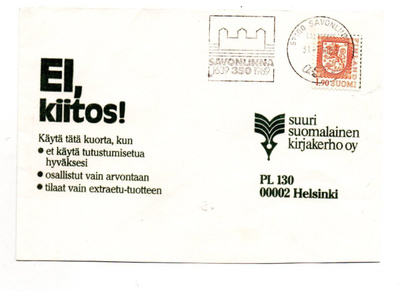 Savonlinna:350 vuotta  (erikoisleima ?  31.7.1989)