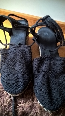Mustat pitsi platform Espadrillokset / Espadrillot - koko 36
