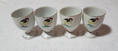 Munakupit 4 kpl. posliini vintage