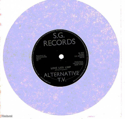 ALTERNATIVE TV love lies limp 45 flexi -1977- sniffin` glue