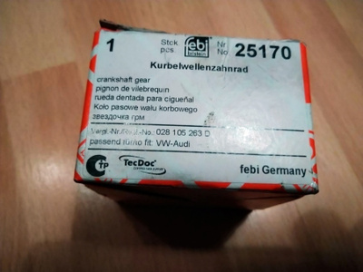 Audi, Seat ja VW hammaspyörä kampiakseli FEBI 25170
