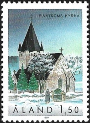 Åland 1989 Finströmin kirkko 1,50 mk ** LaPe 037