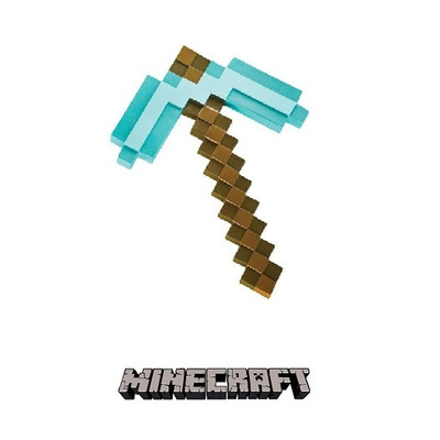 MINECRAFT PLASTIC REPLICA DIAMOND PICKAXE 40CM	(84 829)			B