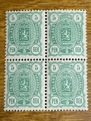 VAAKUNA MERKKI 1889 5 PENNIÄ L28B NELIÖ**