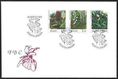 FDC Åland 1989 Kämmekkäkasveja   LaPe ÅL 033-035