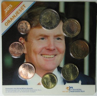 2015 Hollanti 1c- 2€ BU ORANJESET Koning Willem-Alexander