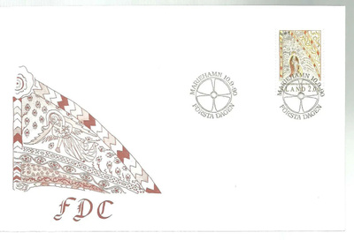 ÅLAND EPK FDC 4/1990: Kumlingen kirkon seinämaalaus, fresko