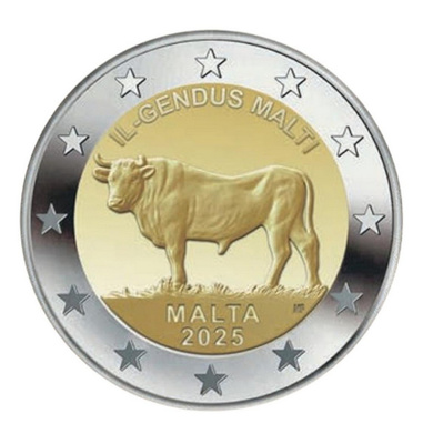 ** MALTA 2€ 2025 Maltan härkä pillerissä **