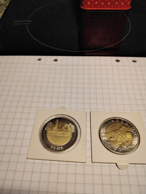 Suomi 25 mk kolikot 1997 ja 2001