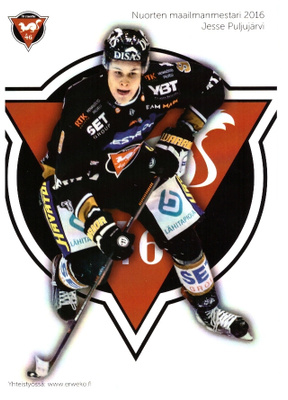 Oulun Kärpät JESSE PULJUJÄRVI Nuorten MM 2016 Postikortti