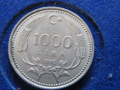 1000 lira 1992. Turkki-Turkey