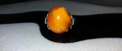 Vintage Hopea Meripihka sormus honey EGG YOLK