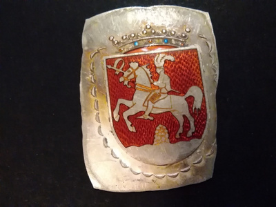 Ritari vaakuna Hopea emali 30x25mm, leimattu