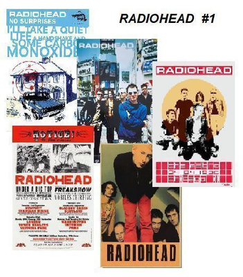 RADIOHEAD --- julistesetti 5kpl --- 21cm x 30cm #1