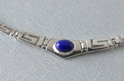 Kreikkalainen kaulakoru - Sterling Silver and Blue Lapis