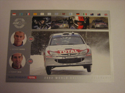 Peugeot rallikortti 7 A: Peugeot 206 WRC / Richard Burns