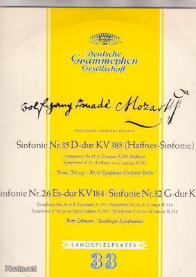 Deutsche Grammophon, Mozart, sinf. 35 ja 26+32, LP.