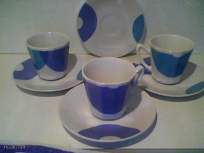 Kupit ja lautaset 6+6 kpl vanhanaikaiset