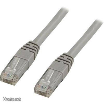 Verkkokaapeli UTP Cat5e, RJ45, 1Gbit/s, 10m, harmaa *UUSI*