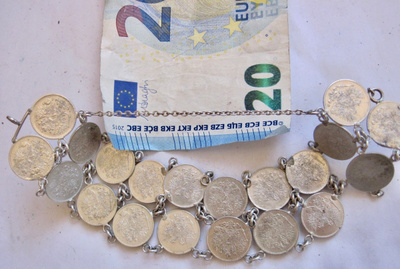 VANHA Rannekoru Suomen Hopearahoista 25 p 1900-l UPEA