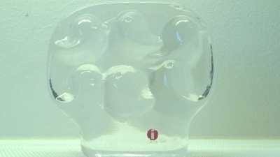 Lintupuu lasipaino,design Jorma Vennola, Iittala